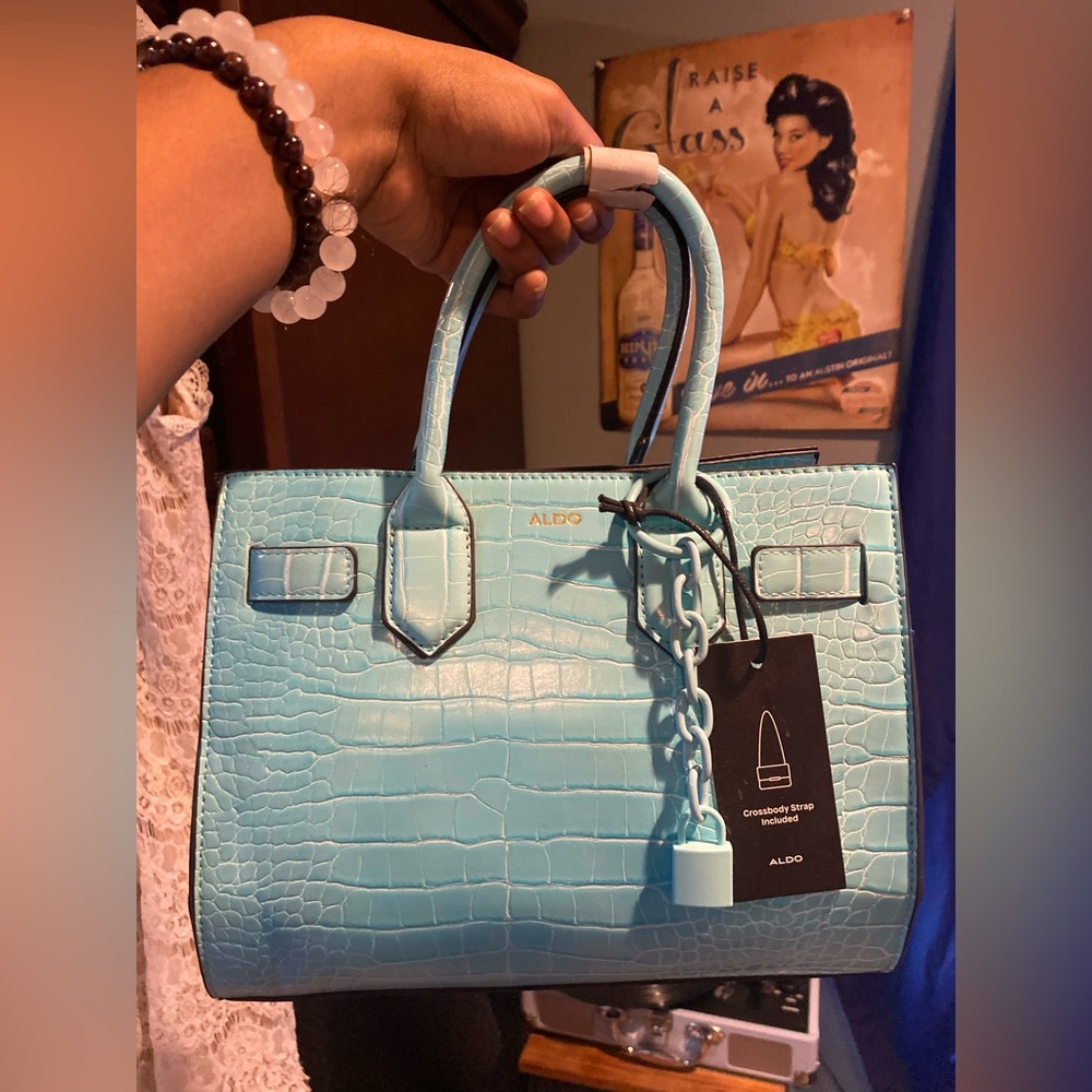light blue purse